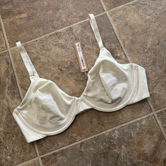 Skims Cotton Jersey T-shirt Bra Bone Size 34DD - Picture 4 of 11